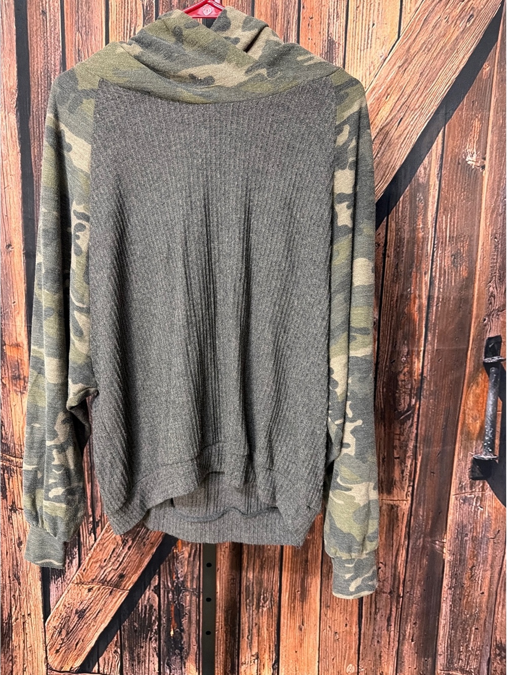 FSL Apparel Camo Sleeve Ribbed Hoodie Sweater